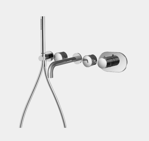 Смеситель для душа, Fima Carlo Frattini, Fimatherm, G COLLECTION, на 2 потребителя, цвет-черный матовый F5629X2GNS