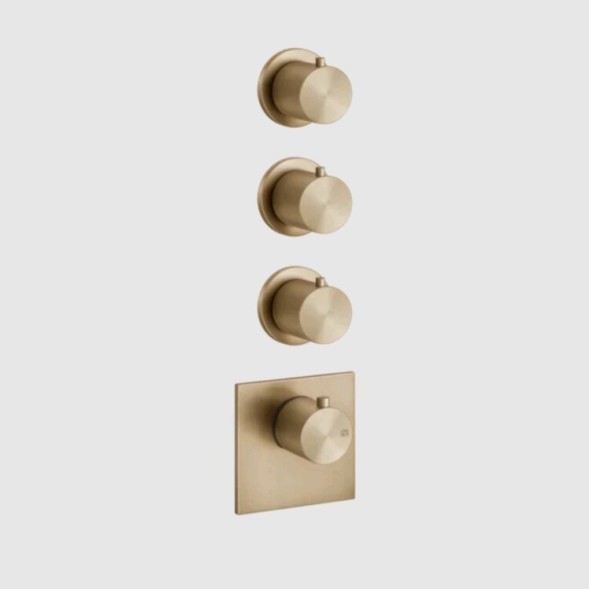 Gessi Смеситель для душа, 316 Bath Shower, на 3 потребителя, цвет брашированная теплая бронза  54506#726
