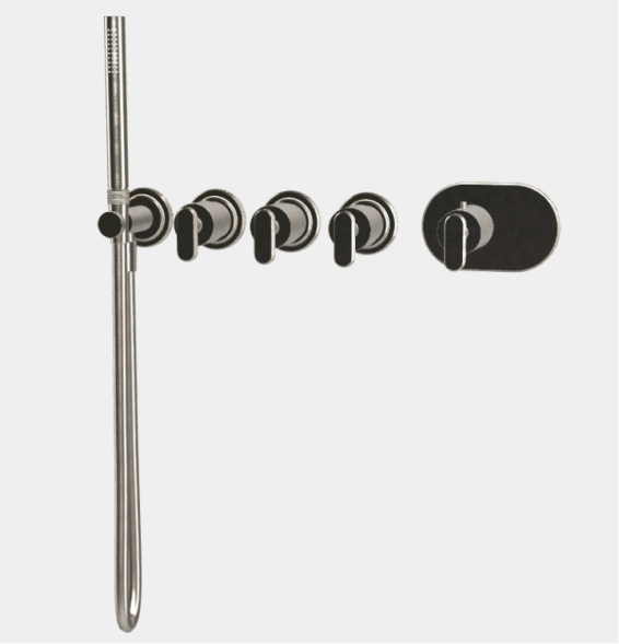 Смеситель для душа, Fima Carlo Frattini, Park Lane, на 3 потребителя, цвет-никель брашированный F1368X3SN