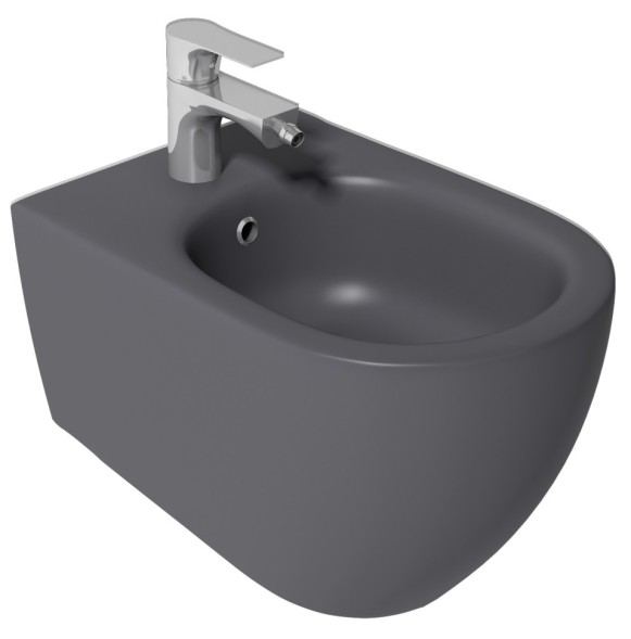 Биде ISVEA Infinity подвесной ШГВ 365*530*400 цвет антрацит матовый 10NF41001-2C