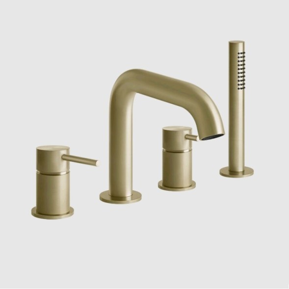 Gessi Смеситель для ванны и душа, 316 Bath Shower, цвет Латунь матовая  54037#727