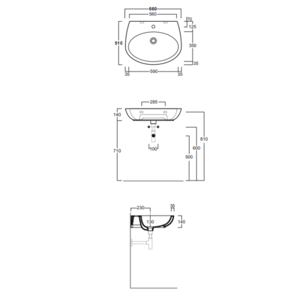 Раковина SIMAS BORMIO подвесная с одним отверстием цвет белый BR10