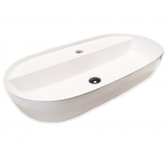 Раковина HATRIA HAPPY HOUR Y8AP01 накладная с одним отверстием без перелива цвет белый