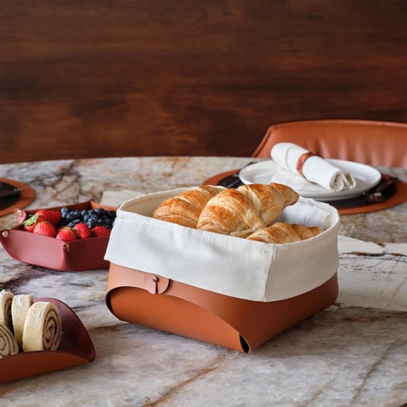 Корзина для хлеба COLOMBO DESIGN ADJ 037.09/30 настольная цвет коньяк/бордо