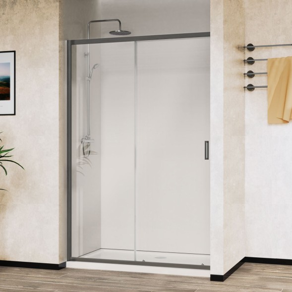 Vincea Душевая дверь Сити (City) VDS-5CT110CLGM, 1100, вороненая сталь , стекло прозрачное