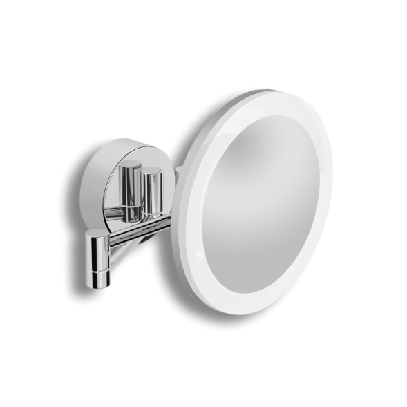 Зеркало LANGBERGER ALSTER 71785 подвесное поворотное трехкратное увеличение с подсветкой кабель в стене цвет хром