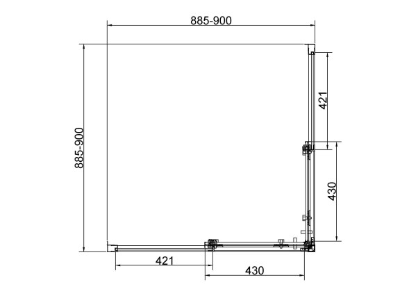 Vincea Душевой уголок Слим 8мм (Slim 8mm) VSS-4SL900CLBN, 900*900, брашированный никель, стекло прозрачное