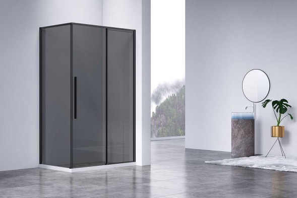 Vincea Душевой уголок Slim-N VSR-4SN9013CGB, 1300*900, черный, стекло тонированное