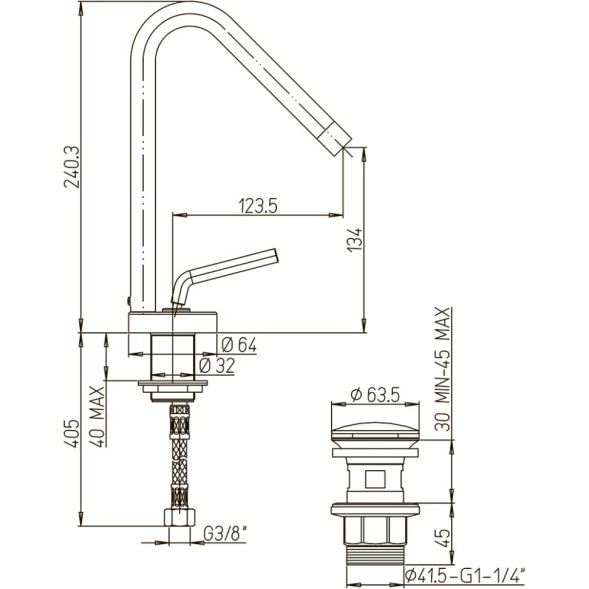 Paini 81CR211NEWKM Смеситель для раковины Пиксель с д/к, хром