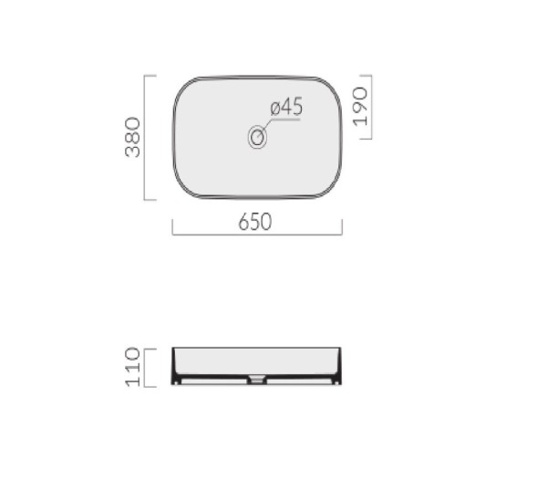 Раковина GALASSIA SMART B 7407 MT накладная без отверстий без перелива цвет белый матовый