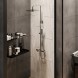 Paini 09CR687THQ250F3Q80 Nove Душевая система с термоcтатом, фиксированный излив, квадр лейки, хром