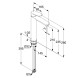 Смеситель KLUDI X1 322983975 для раковины на одно отверстие высокий