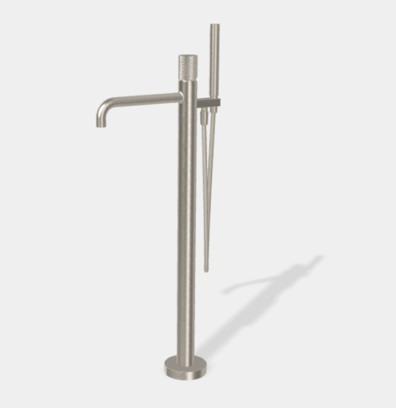 Смеситель для ванны и душа, Fima Carlo Frattini, Spillo Tech, V COLLECTION, напольный, цвет-никель брашированный F3034T/6NVSN