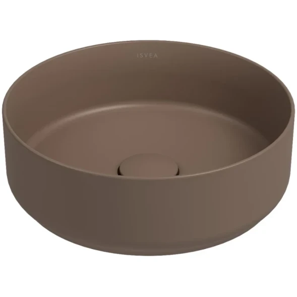 Раковина ISVEA Infinity накладная ШГВ 360*360*120 отверстия для смесителя отсутствуют цвет Коричневый матовый 10NF65036-2H