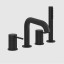Gessi Смеситель для ванны и душа, 316 Bath Shower, цвет черный матовый 54037#299