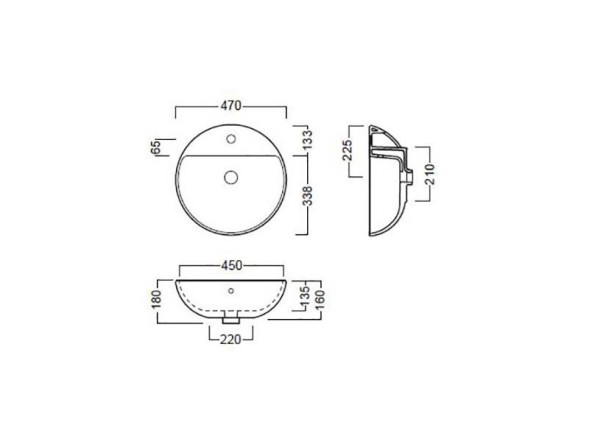 Раковина HATRIA HAPPY HOUR YXSJ01 накладная с одним отверстием цвет белый