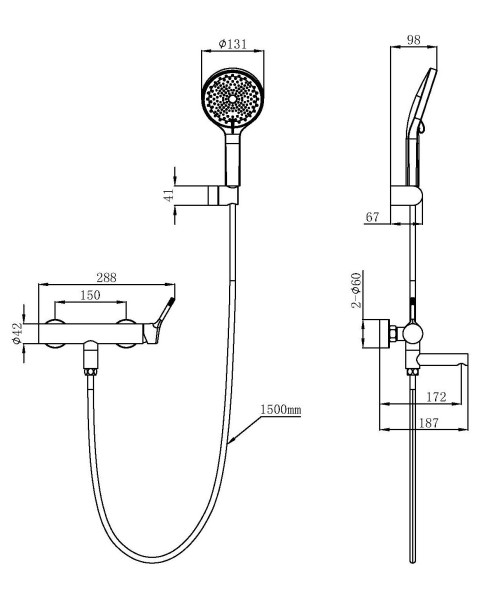 Vincea Смеситель для ванны Феерие (Feerie) VTFW-5FE2GM, вороненая сталь