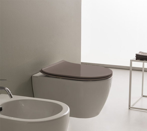 Сиденье с крышкой Scarabeo MOON/GLAM с микролифтом цвет песочный матовый 5530/B 52