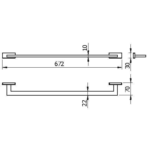 Полотенцедержатель LANGBERGER ALSTER 11901A подвесной цвет хром