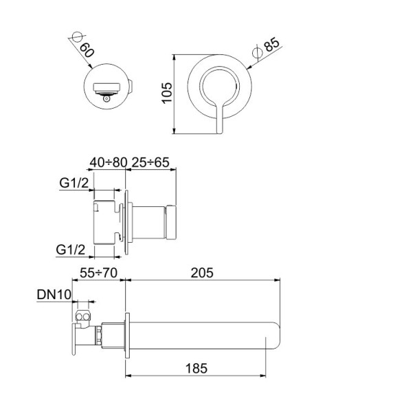 Смеситель для раковины Webert Coral CO830606015. хром
