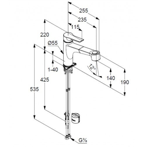 Смеситель KLUDI MIX 329410562 для кухни с выдвижным изливом доп. кран Multi