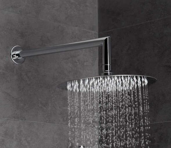 AQG, настенный круглый кронштейн CURVE длиной 30,5 см, для верхнего душа, цвет хром