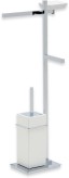Stil Haus Urania, стойка: мыл. + полотенцед. + бумагод. + ёрш кер., цвет ник. сатин - бел. керамика