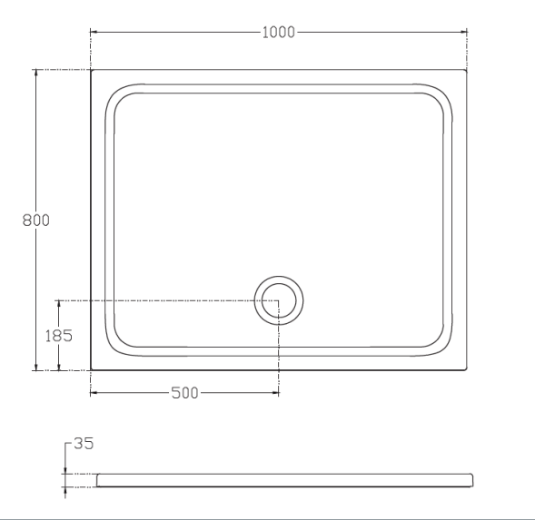 Душевой поддон 1000х800 ISVEA прямоугольный цвет белый 10DT9703A-4