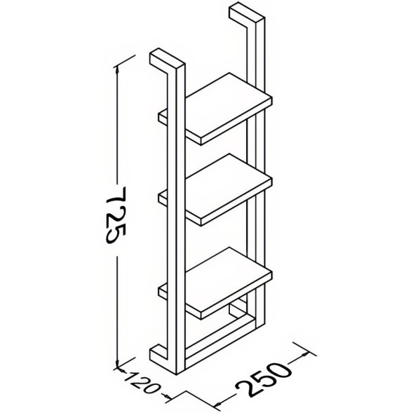 Блок полок подвесной открытый ISVEA Bei 25 цвет коричневый-черный 21BE2064000I