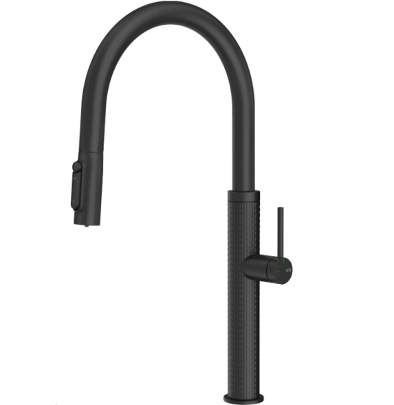 Gessi Смеситель для кухни, 316 Meccanica, с функцией фильтрации воды, цвет черный матовый 60824#299