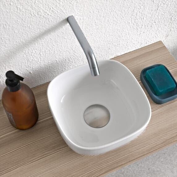 Раковина Scarabeo GLAM накладная без перелива без отверстий цвет белый 1809