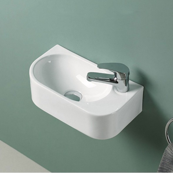 Vincea Раковина керамическая  VBS-506R, 400*215*120, подвесная, цвет белый, правая