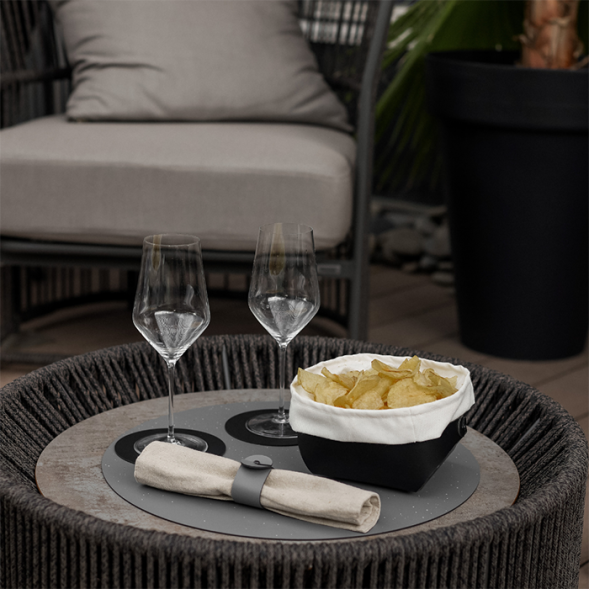 Корзина для хлеба COLOMBO DESIGN ADJ 039.03/01 настольная цвет серый/черный