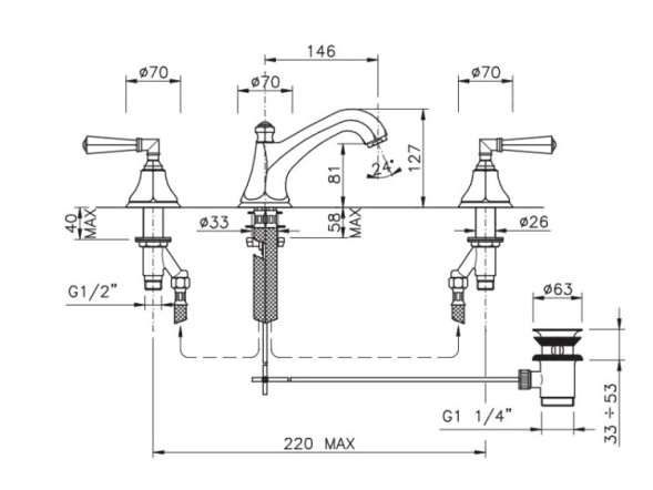 Nicolazzi Смеситель для раковины Metal 05 1908 BZ 05 цвет бронза