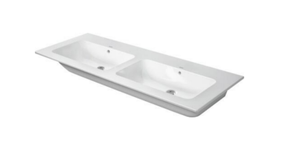 Duravit Раковина, ME by Starck, шгв 1300*490*180, двойная, с 2 переливами, отверстия для смесителя-отсутствуют, цвет белый 2336130060