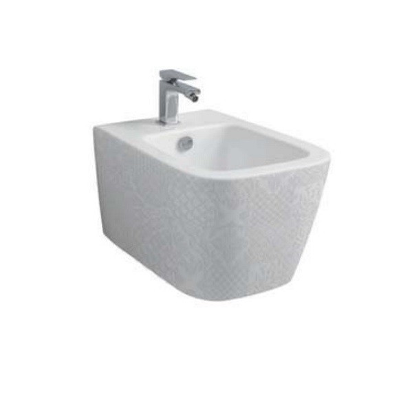 Биде Artceram A16 подвесной с одним отверстием  цвет белый/декор cementina ASB001 01 86