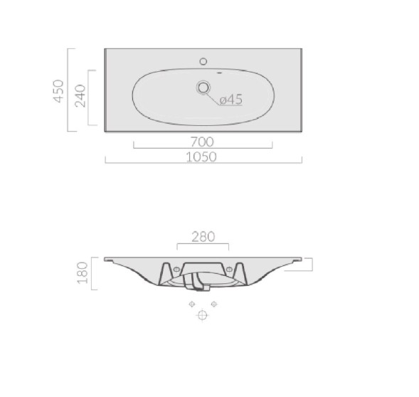 Раковина GALASSIA ERGO 7103 подвесная или встраиваемая сверху с одним отверстием с переливом цвет белый глянцевый