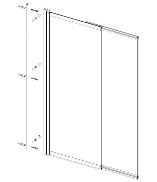 Vincea Душевая шторка на ванну VSB-6E900CLB-R, 900*1400, черный, стекло прозрачное, правая