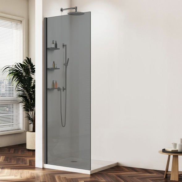 Vincea Душевая перегородка Волк-Ин (Walk-In) VSW-1HWS110CGGM, 1100*2000, вороненая сталь, стекло тонированное