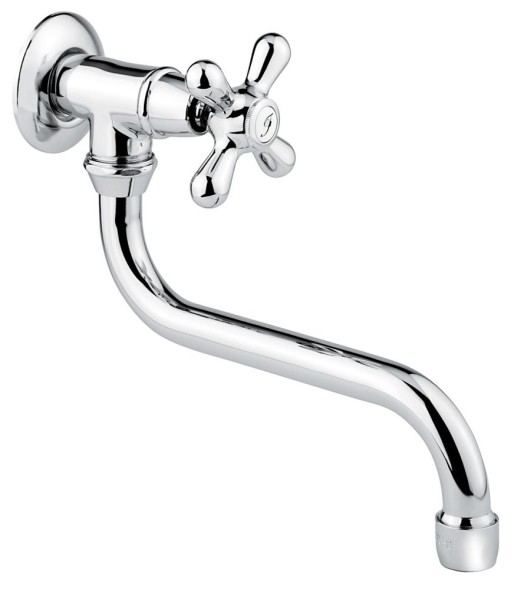 Emmevi Deco Classic, настенный одновентильный кухонный кран (поворотный излив 21 см), цвет хром 12006S/CR