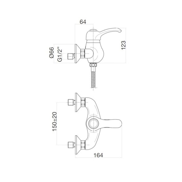Смеситель для душа Webert Aurora AU870102010, золото