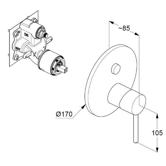 KLUDI BOZZ, душевой комплект со смесителем для душа, арт. 386710576