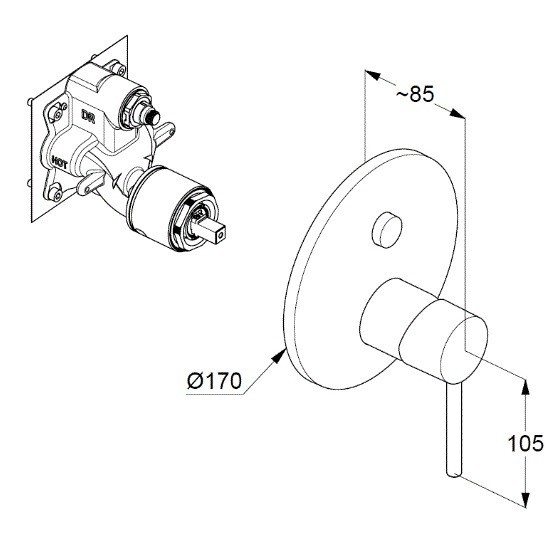 Комплект KLUDI BOZZ 38658N076 душевой 7 в 1 верхний душ 300 мм