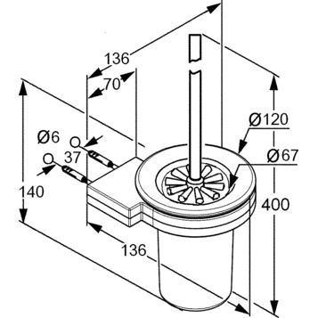 Туалетный ершик KLUDI A-XES 4897405 подвесной