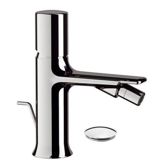 Daniel Fusion, однорычажный смеситель для биде с донным клапаном, цвет глянцевый черный хром