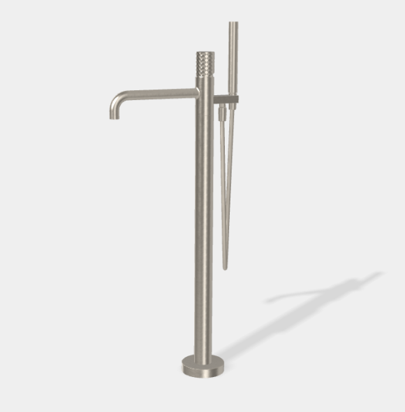 Смеситель для ванны и душа, Fima Carlo Frattini, Spillo Tech, X COLLECTION, напольный, цвет-брашированный никель F3034T/6NXSN