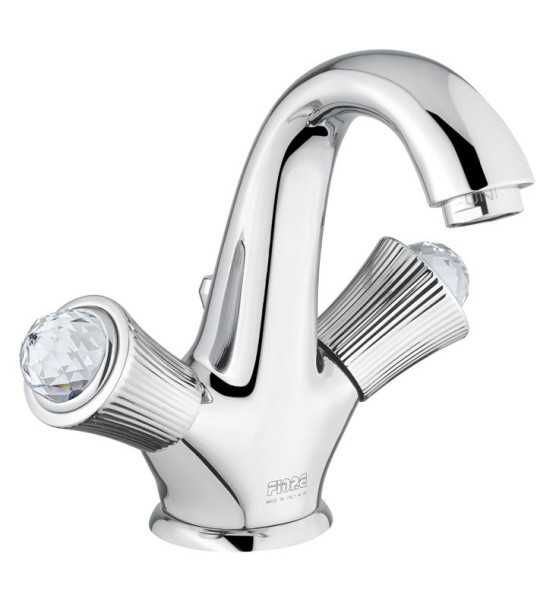 Fiore Venere Sky, двухвентильный смеситель для раковины с донным клапаном, цвет золото - Swarovski