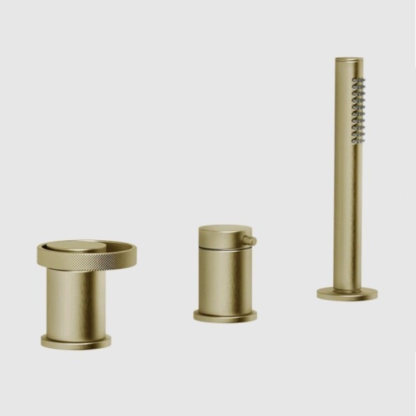 Gessi Смеситель для ванны и душа, Anello, на 2 потребителя, цвет Латунь матовая  63347#727