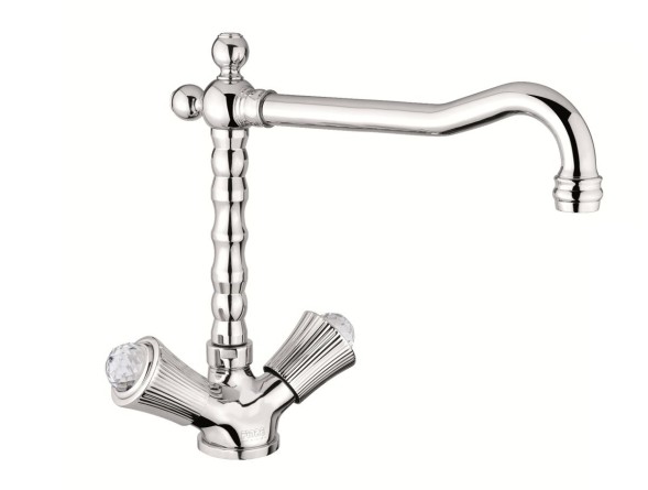 Fiore Venere Sky, двухвентильный смеситель для кухни, цвет хром - Swarovski