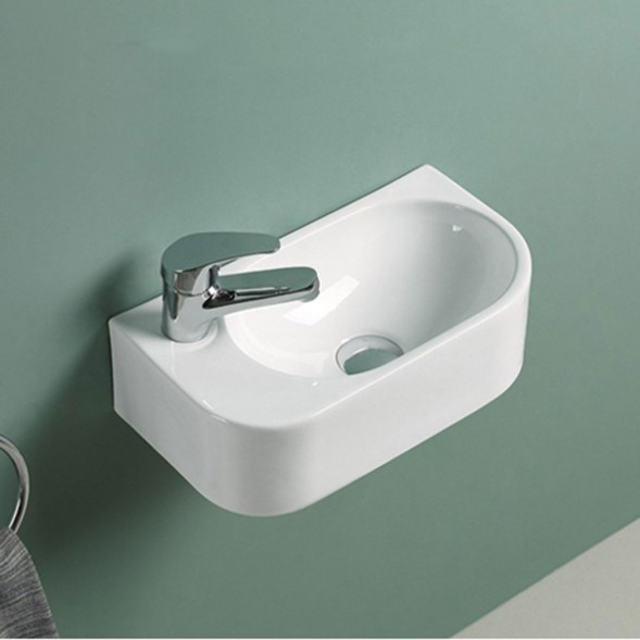 Vincea Раковина керамическая  VBS-506L, 400*215*120, подвесная, цвет белый, левая